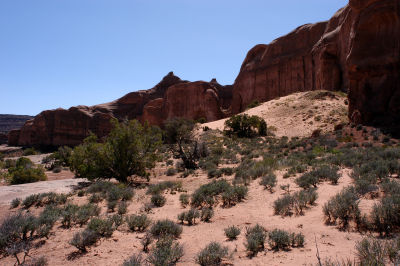 Cave/arch at right, next to sand hill