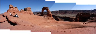 Delicate Arch panorama (four hand-held images)
