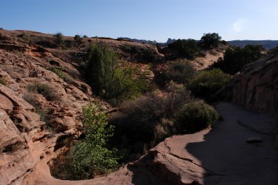 Trail follows a depression