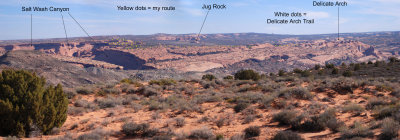 Area of the hike, as seen from near Panorama Point on the main park road