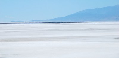Eastbound Union Pacific stack train, 12.5 miles (20km) away (final shot from summit)