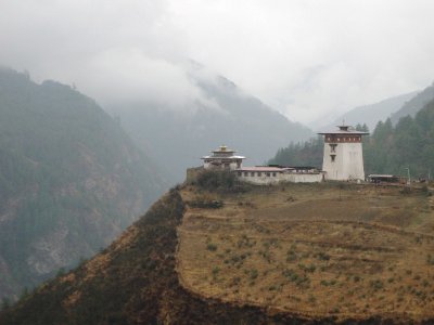 on the way to Ha valley - a lonely dzong overlooking the Wangchu River valley