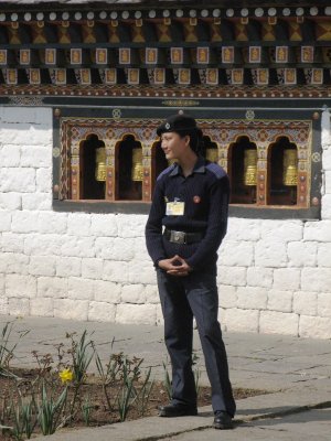 a Bhutanese police lady