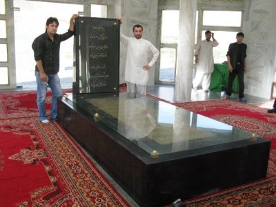 posing at Massoud's tomb