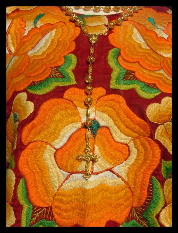 Golden Rosary on Embroidery