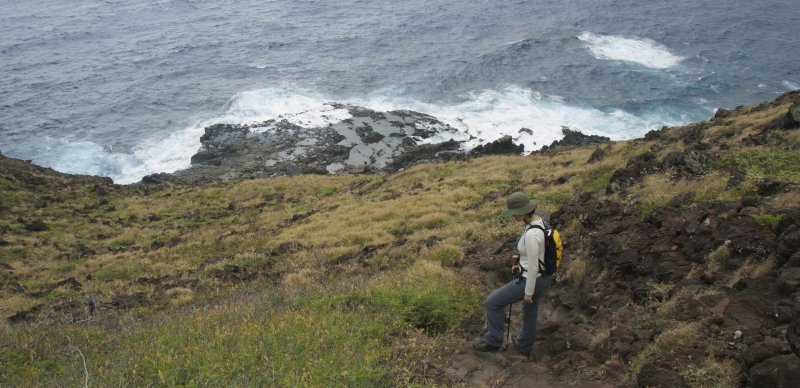 hiking down towards Makapuu tide pools