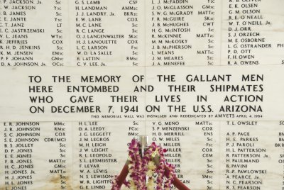 in memory of the gallant men of USS Arizona