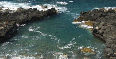 lava rock shelves along Kaena Point state park