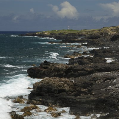 Kaena Point state park coastline towards the north coast guard tower