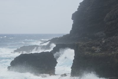 cliff crashing waves