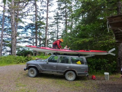 Securing the kayaks