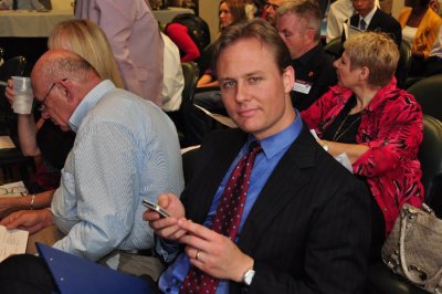 Southern Division Governor Andrew Ogden Switching off his mobile phone