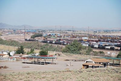 Santa Fe's huge yard in he desert