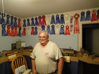 Charlie and many of his ribbons