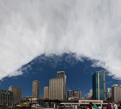 City panorama with cloud