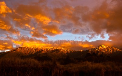 Sunrise reflecting on Mount  Fyffe,  Kaikoura