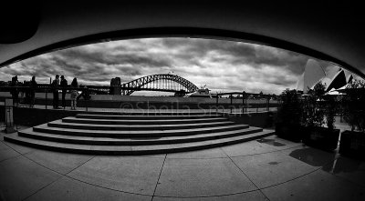 Sydney Harbour Bridge monochrome