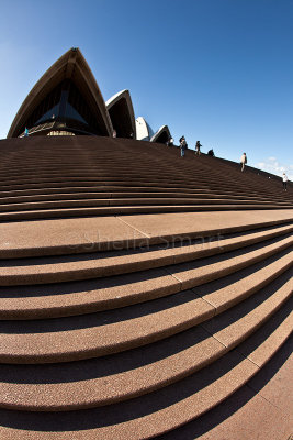 Sydney Opera House steps with fisheye lens