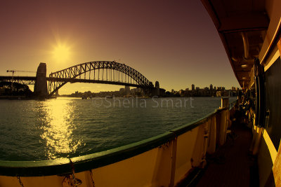 Sydney Harbour Bridge and Manly ferry
