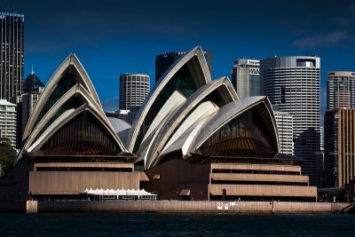 Sydney Opera House with city backdrop
