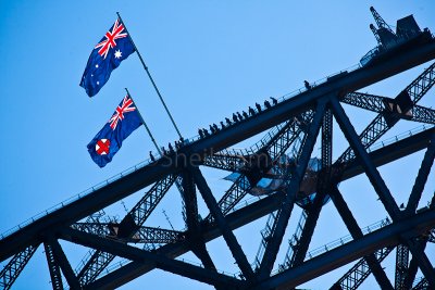Bridgeclimbers on Sydney Harbour Bridge
