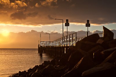 Wharf at Salamander Bay at sunrise