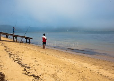 Fishing in the mist at Pittwater