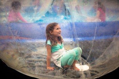 Little girl in a bubble 