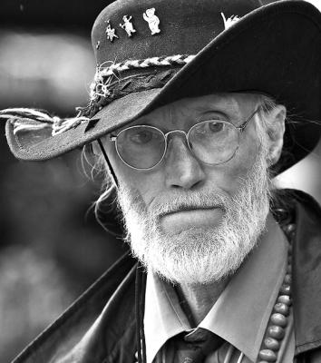 Spectacled man at Quay