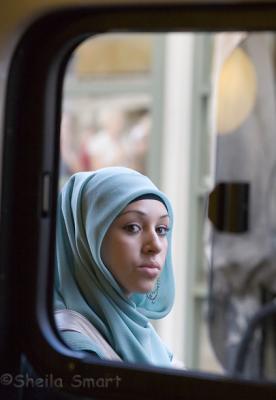 Girl in the ferry window