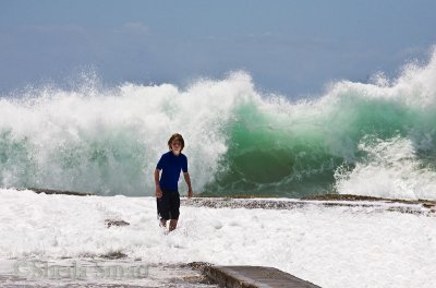Boy in surf at Narrabeen 