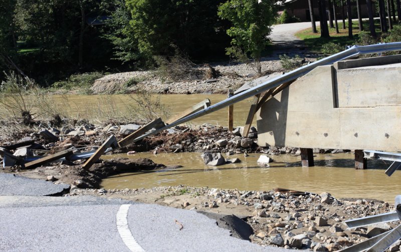 Washed out bridge in Ludlow, Vt.