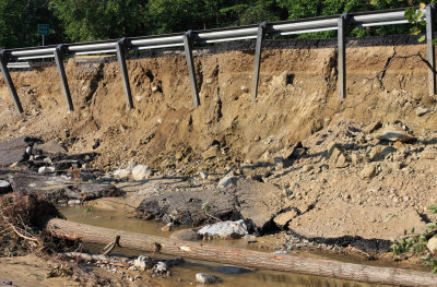 Washed out bridge on route 7 Rutland, Vt.