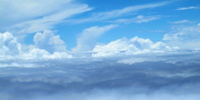 Above the clouds.