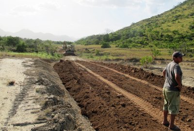 Road construction on road to Karasabai