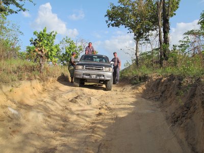 Karasabai road - where the road has yet to be fixed