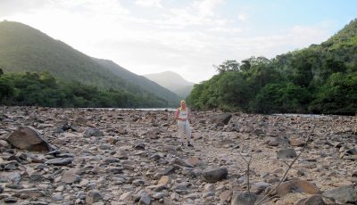 Julie at the Brazil side of River