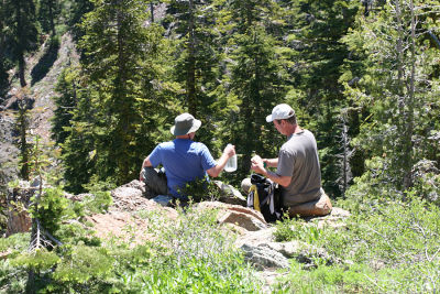 Joe W. and Bill B. having a scenic lunch