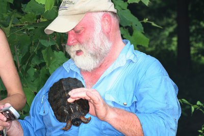Dave with a wood turtle he found.