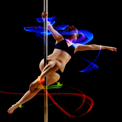 Pole Dance with Light Painting