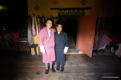 Inside a farmhouse museum with Namgay