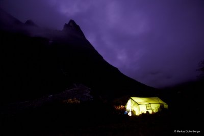 our campsite on 3780 meters, chilly night, light headache