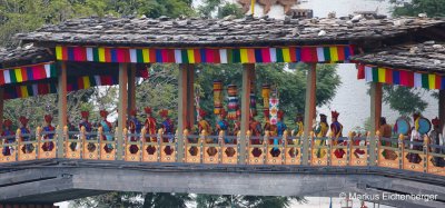 during the ceremony, many monks entering the Dzong