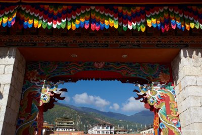 preparing for receiving the Royal couple in Thimphu
