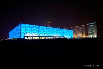 Watercube Beijing by night
