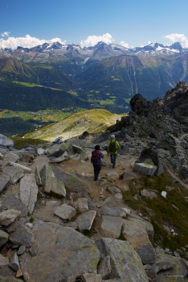 steep climb to the peak of the Eggishorn