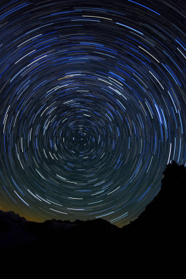 Startrails with Polar Star in the center 100 x 30 exposure