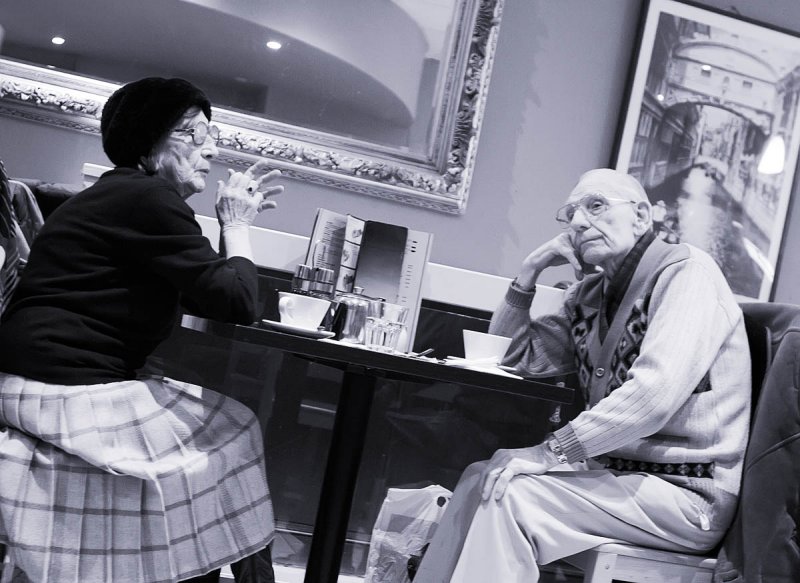 Candid of Casual Cambridge Cafe Communication