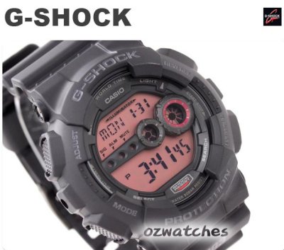 CASIO G-SHOCK SUPER LED 7 YEAR BATTERY GD-100 GD-100MS GD-100MS-1A ALL BLACK