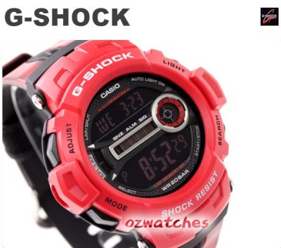 NEW CASIO G-SHOCK EXTRA LARGE GD-200 GD-200-4 RED FIBERGLASS BAND HIGH DURABLE